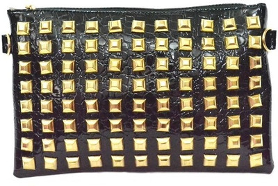 

Cathriem Women Evening/Party Black PU Sling Bag