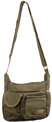 

Sky One Men Casual Brown Canvas Sling Bag