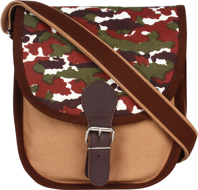 

Anekaant Women Casual Beige Canvas Sling Bag