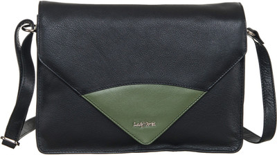 

Goodwill Leather Art Men & Women Formal Black Genuine Leather Sling Bag