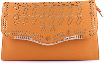 

Kleio Women Casual Orange Leatherette Sling Bag