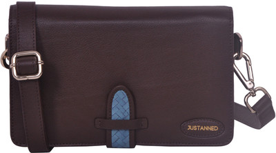

Justanned Women Casual Brown, Blue Genuine Leather Sling Bag, Blue;brown