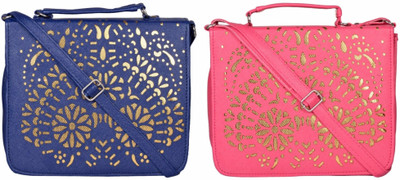 

Cuddle Women Casual Blue, Pink PU Sling Bag
