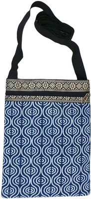 

Bhamini Women Blue Cotton Sling Bag
