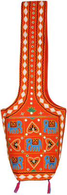 

Rajrang Women Casual Orange, White Cotton Sling Bag
