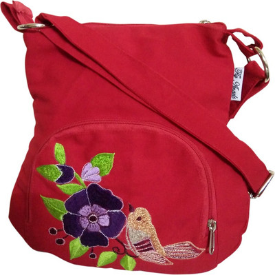 

Fly Angels Women Casual Red Canvas Sling Bag