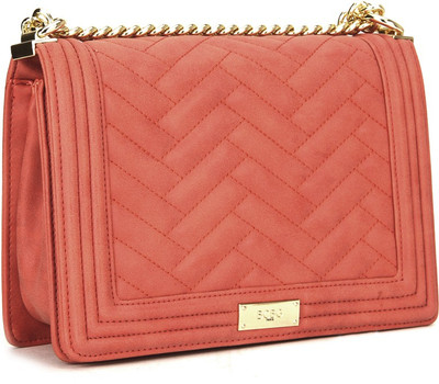 

BC BG Women Evening/Party Pink Genuine Leather Sling Bag