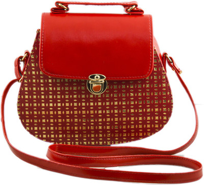 

Voaka Women Casual Red PU Sling Bag