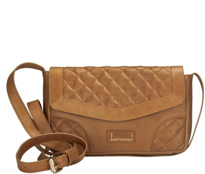 

Justanned Women Casual Tan Genuine Leather Sling Bag