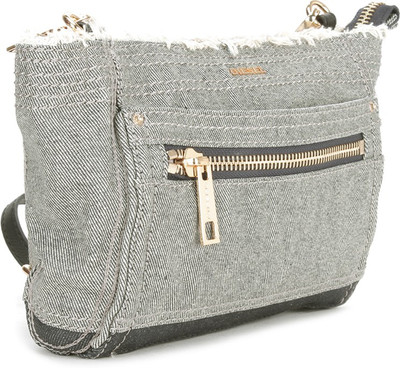 

Diesel Men Casual Grey Cotton, PU Sling Bag