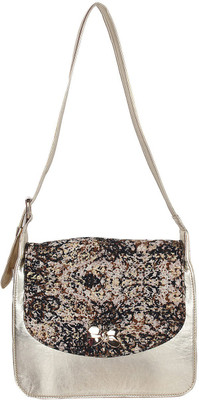 

Berrypeckers Women Casual Gold PU Sling Bag