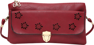 

Hawai Women Evening/Party Maroon PU Sling Bag