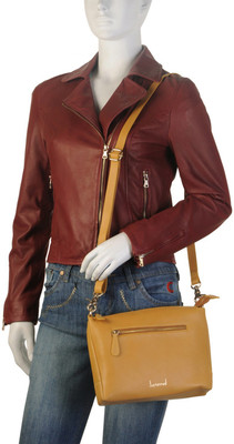 

Justanned Women Casual Yellow Genuine Leather Sling Bag