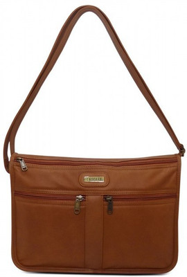 

Cascara Women Casual Tan Genuine Leather Sling Bag