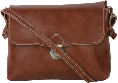 

Lino Perros Women Casual Brown Leatherette Sling Bag