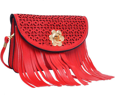 

Hawai Women Evening/Party Red PU Sling Bag