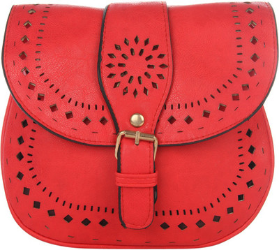 

Dice Girls Casual Red PU Sling Bag