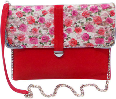 

Bhamini Women Red Leatherette Sling Bag