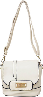 

Heels & Handles Women Casual White PU Sling Bag