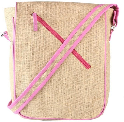 

Campus Sutra Men & Women Casual Beige Jute Sling Bag
