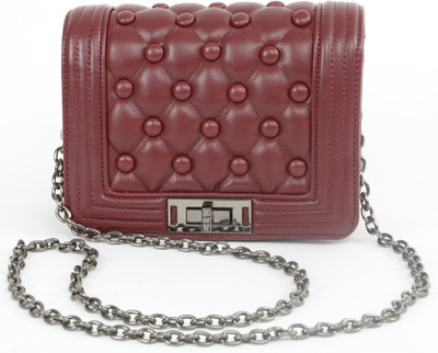 

Aliado Women Evening/Party Maroon PU Sling Bag