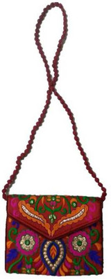 

Deet Girls Maroon Cotton Sling Bag