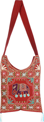 

Rajrang Women Casual Maroon Cotton Sling Bag