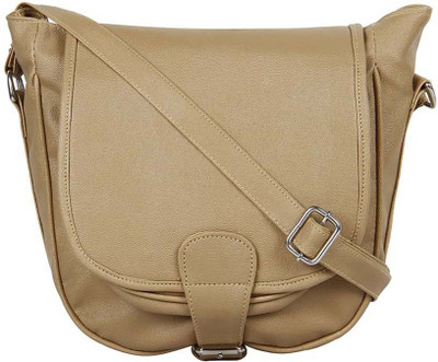 

Rapidcostore Girls Casual Brown Leatherette Sling Bag