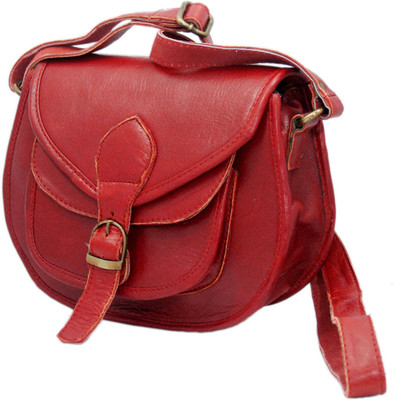 

VR Designers Women Casual Red Genuine Leather Sling Bag