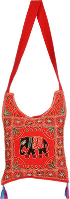 

Rajrang Women Casual Red Cotton Sling Bag