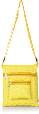 

Acute Girls Casual Yellow Genuine Leather Sling Bag
