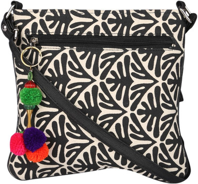 

Pickpocket Women Casual Black Cotton, Canvas Sling Bag