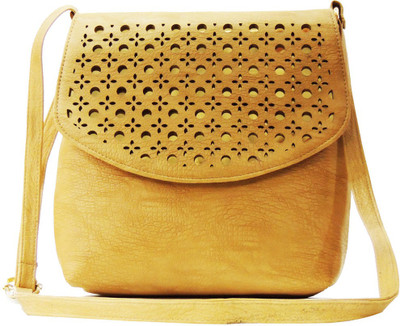 

Mex Girls Casual Beige Leatherette Sling Bag