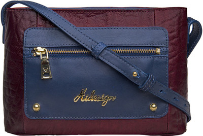 Hidesign Women Formal Purple, Blue Genuine Leather Sling Bag, Blue;purple