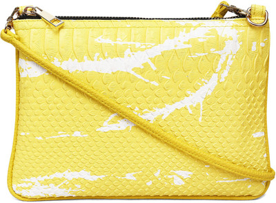 

Cappuccino Women Casual Yellow Leatherette Sling Bag