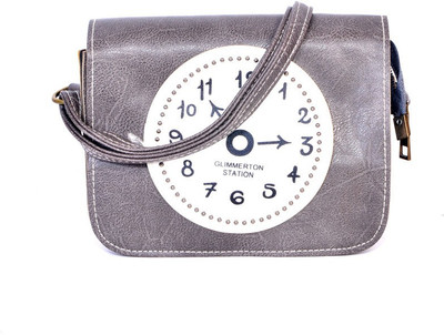 

Frosty Fashion Women Casual Grey PU Sling Bag