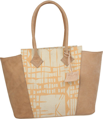 

Rub & Style Women Casual Beige Genuine Leather Tote