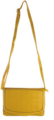

Heels & Handles Women Casual Yellow Leatherette Sling Bag