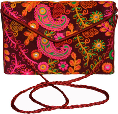 

Vedic Deals Women Maroon Canvas Sling Bag
