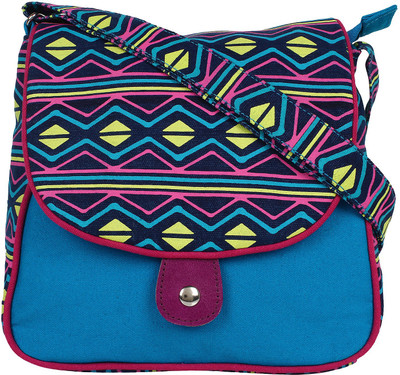 

Anekaant Women Casual Blue Canvas Sling Bag
