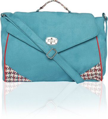 

Lost & Found Women Casual Blue Velvet Satchel