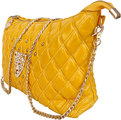 

Hi Look Women Casual Yellow PU, Cotton Sling Bag