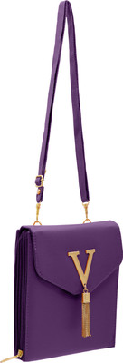 

tap Fashion Women Casual Purple PU Sling Bag