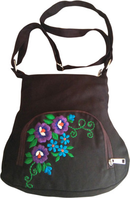 

Fly Angels Women Casual Brown Canvas Sling Bag