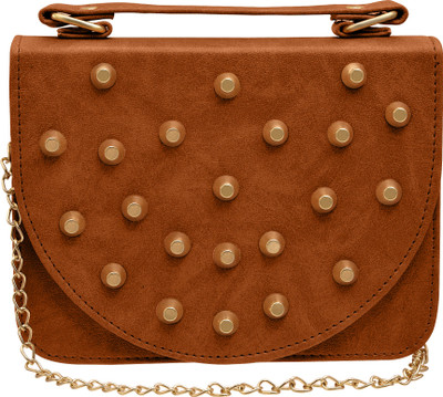 

tap fashion Women Evening/Party Brown PU Sling Bag