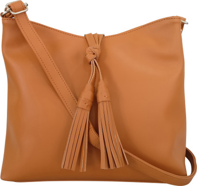 Toteteca Bag Works Women Casual Tan PU Sling Bag