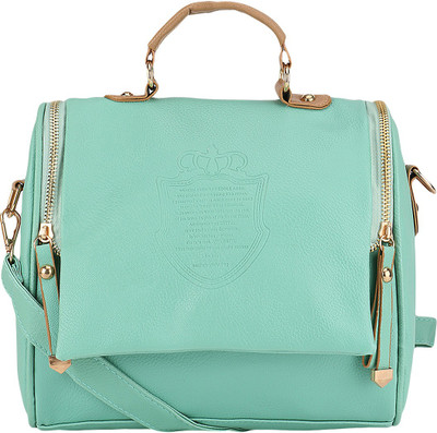 

Bling It On Women Casual Green PU Sling Bag