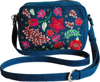 

Dhruva Girls Casual Blue Canvas Sling Bag