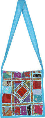 

Rajrang Women Casual Blue Cotton Sling Bag