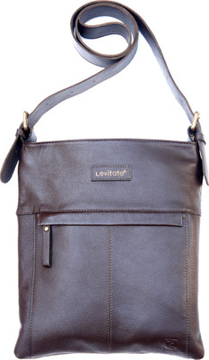 

Levitate Men Casual Brown Genuine Leather Sling Bag
